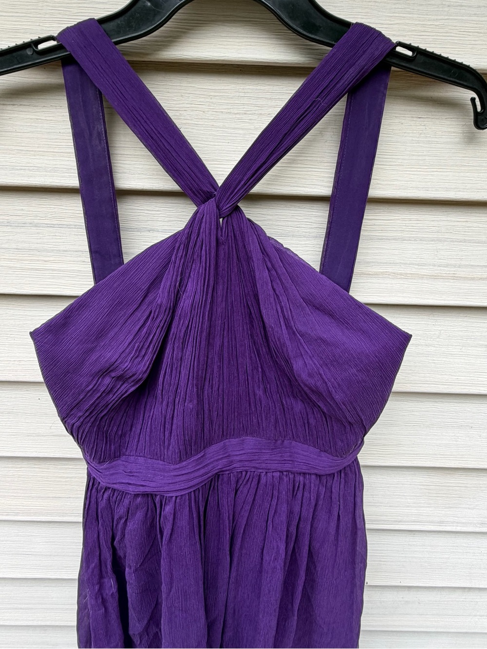 J.Crew Purple 100% Silk Halter Fit & Flare Dress Size 2P